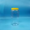 Buy cheap Food Grade Cookies Candy Hexagonal Shaped Clear PET Food Jar Yellow Screw Cap from wholesalers