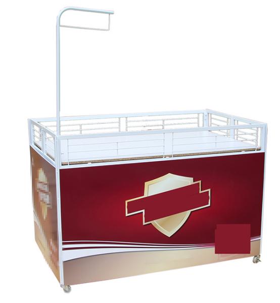 Buy cheap White Color 760mm Depth Storage Promo Table With Umbrella Portable from wholesalers