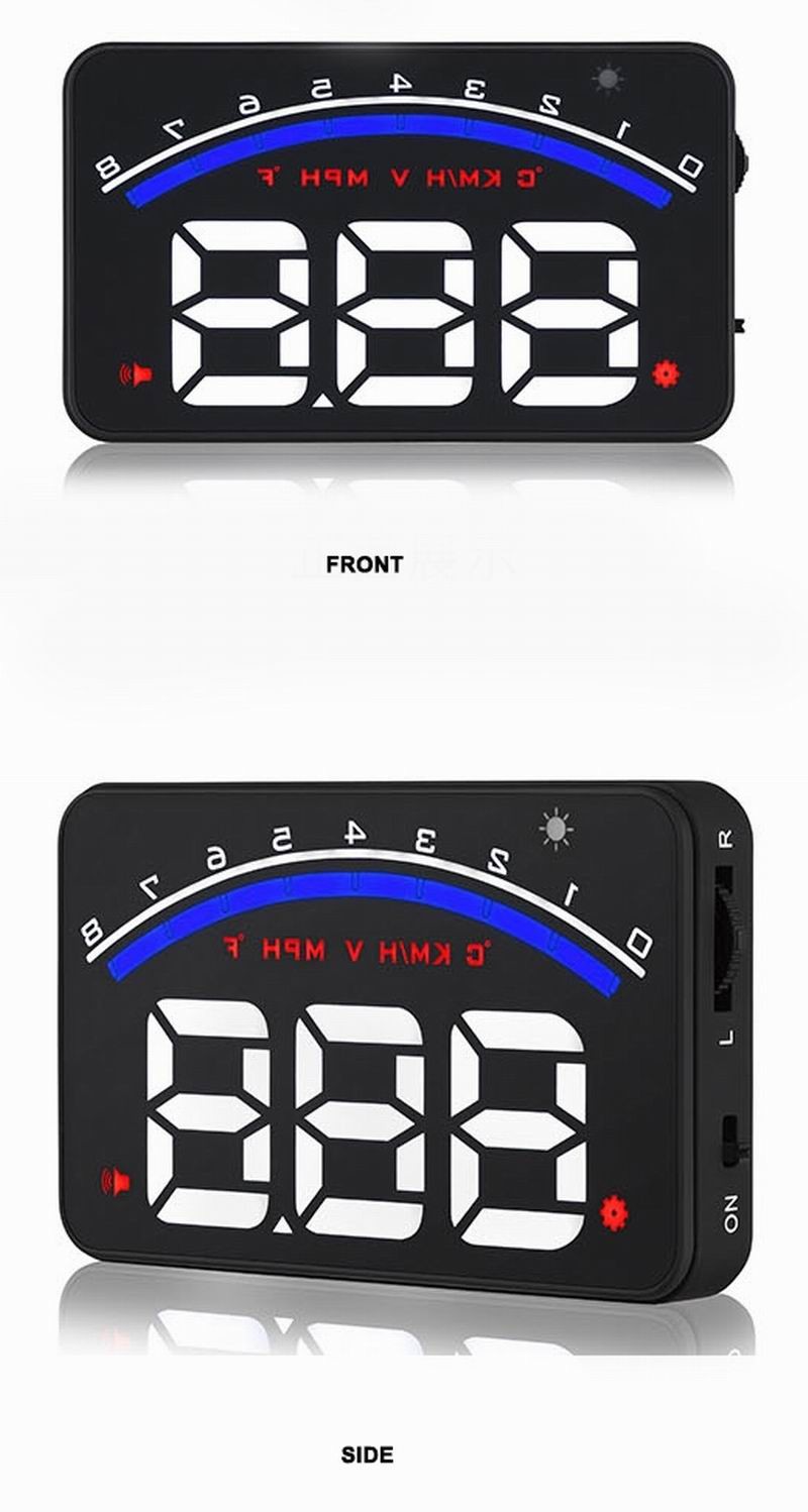 Ouchuangbo Car Head Up Display 3.5 inch Windscreen Projector OBD2 EUOBD Driving Data Display Speed RPM Water