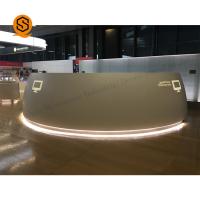 Buy cheap Acrylic Solid Surface Furniture LED Semi Circle Reception Desk product