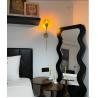 Buy cheap OEM Floor Wavy Standing Mirror Black Ornate Wooden Frame from wholesalers