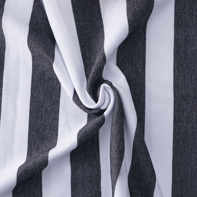 Durable And Stylish Comfortable Cotton Feel Striped Knit Fabric For Polo Shirt