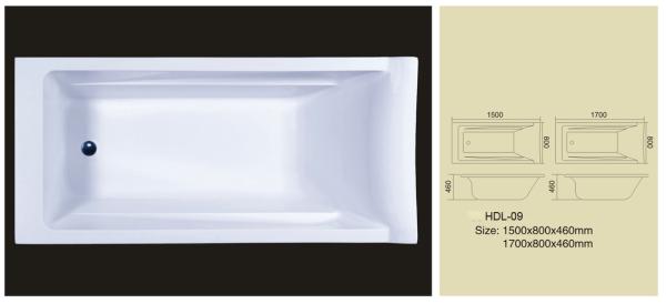 Buy cheap Acrylic bathtub, simple bathtub, common bathtub,sanitary ware, bathroom bath tub HDL-09 from wholesalers