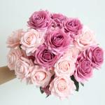 Simulated small-angled rose wedding flower wall and street sign decoration