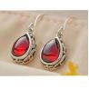 Buy cheap Sterling Silver Pear Shape Garnet Dangle Drop Earrings(E12282GREEN) from wholesalers