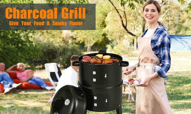 Metal Type Cold Rolled Steel 3 in 1 Portable BBQ Smoke Stove Charcoal Grill Machine