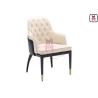 Buy cheap Modern Wood Restaurant Chairs With Dual - Colors Leather Upholstered Button Decoration from wholesalers