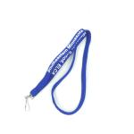 Blue Polyester Custom Tubular Lanyards Heat Transfer Printing For ID Badge