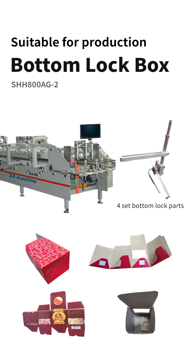 Electric Driven SHH800AG-2 Automatic Folder Gluer Machine for 4 6 Corner Folding GS110