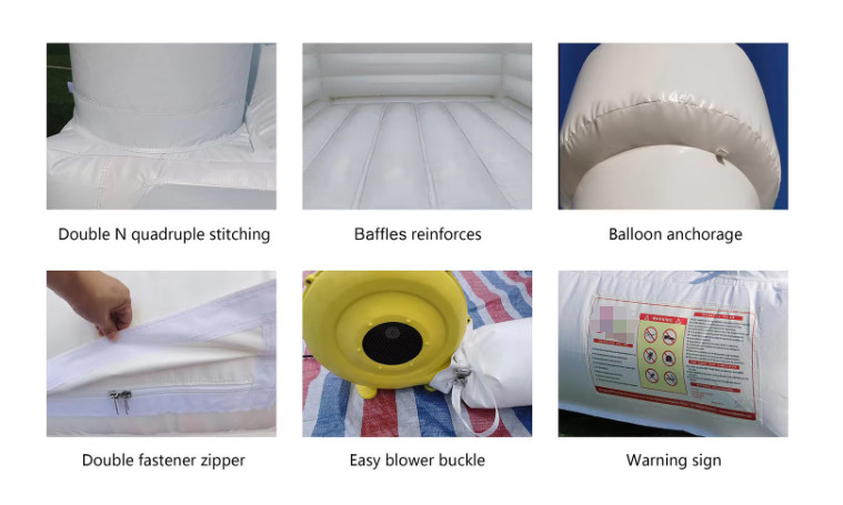 Commercial Combo White Bounce House With Slide Inflatable Bouncer Amusement Equipment