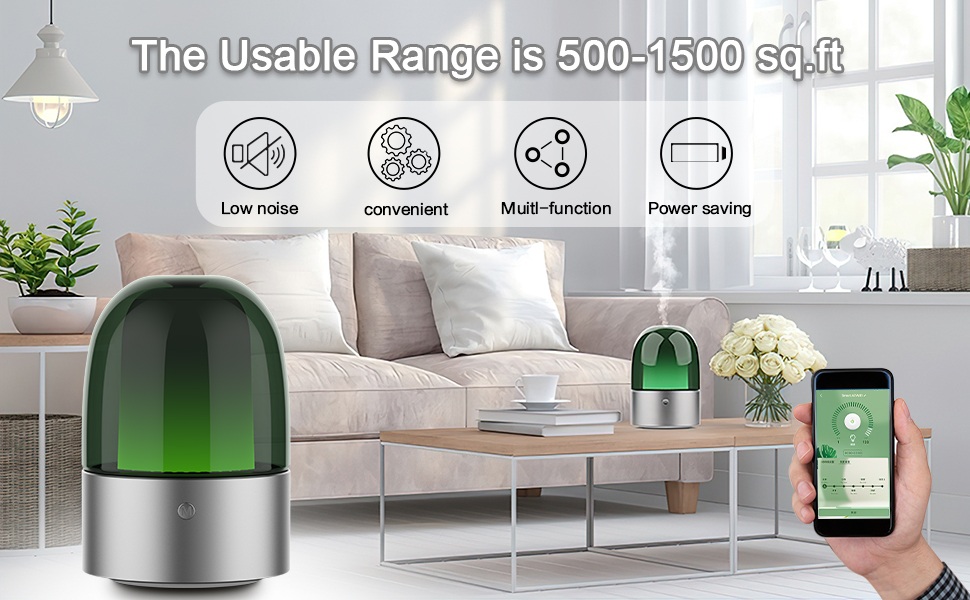 HOMEFISH 60ml Waterless Aroma Diffuser Scent Air Diffuser Machine OEM ODM