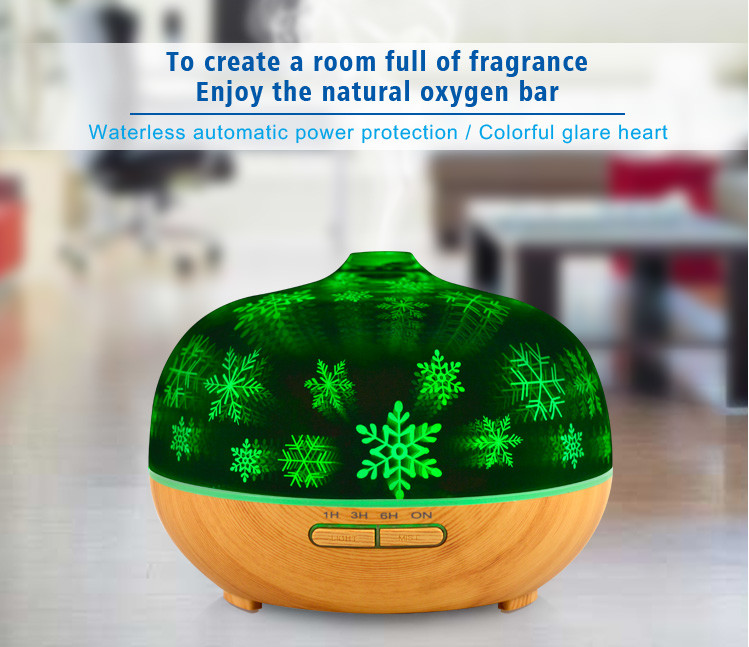 300ml 7 Color Changing 3D Glass Ultrasonic Diffuser