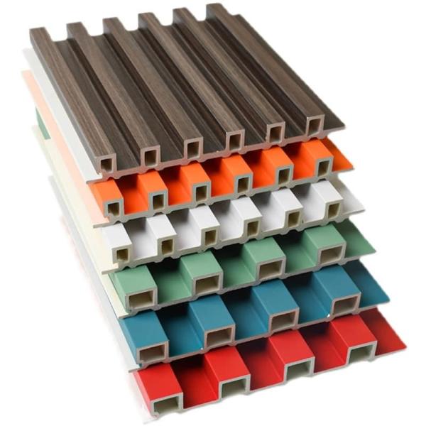 Interior Mall Scene Display Fluted 3D Slat WPC Wall Panel with Nano Effect