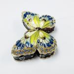 Colorful Butterfly Metal Alloy Jewelry Box Butterfly Trinket Box
