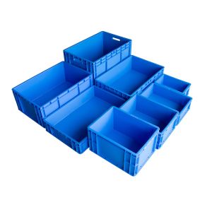 China Euro Stacking Box Euro Standard Solid Plastic Container Crate Heavy Loading Stackable Collapsible Auto Industrial Parts Storage Solution on sale