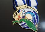 Customized Taekwondo Or wrestling Metal Award Medals with Sublimated Ribbon