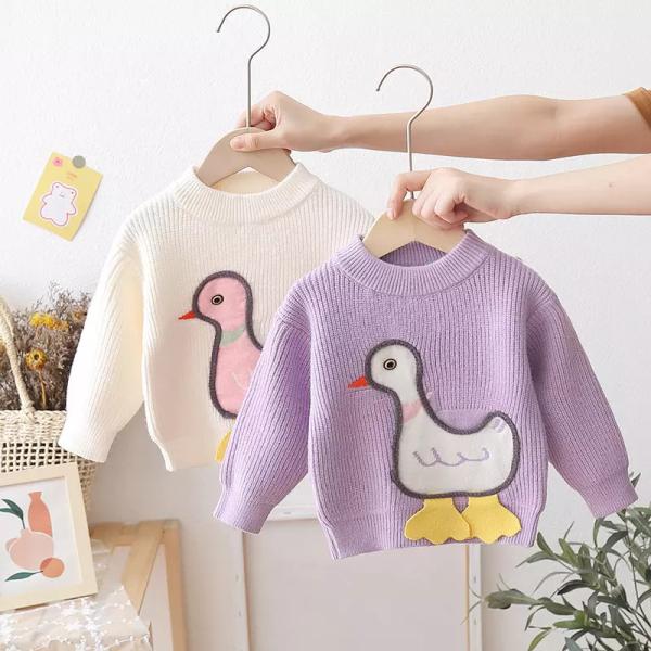 Buy cheap Unisex 1M Children'S Sports Shirts White Long Sleeve Pullover Cartoon Duck from wholesalers