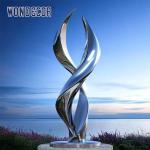 Customized oversized outdoor statue forged twisted geometric stainless steel