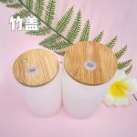 12oz 16oz 25oz Juice Glass Cup With Straw And Bamboo Lid
