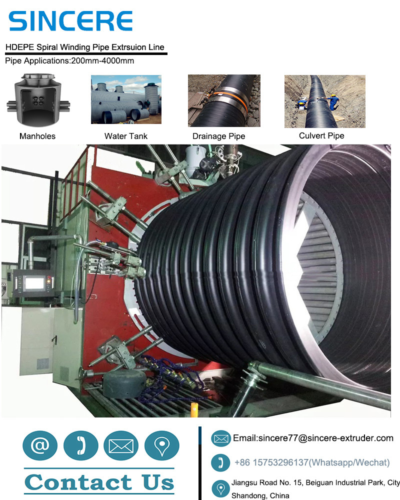 Plastic Structure Wall Winding Pipe Extrusion Line Conduit Pipe Making Machine ODM
