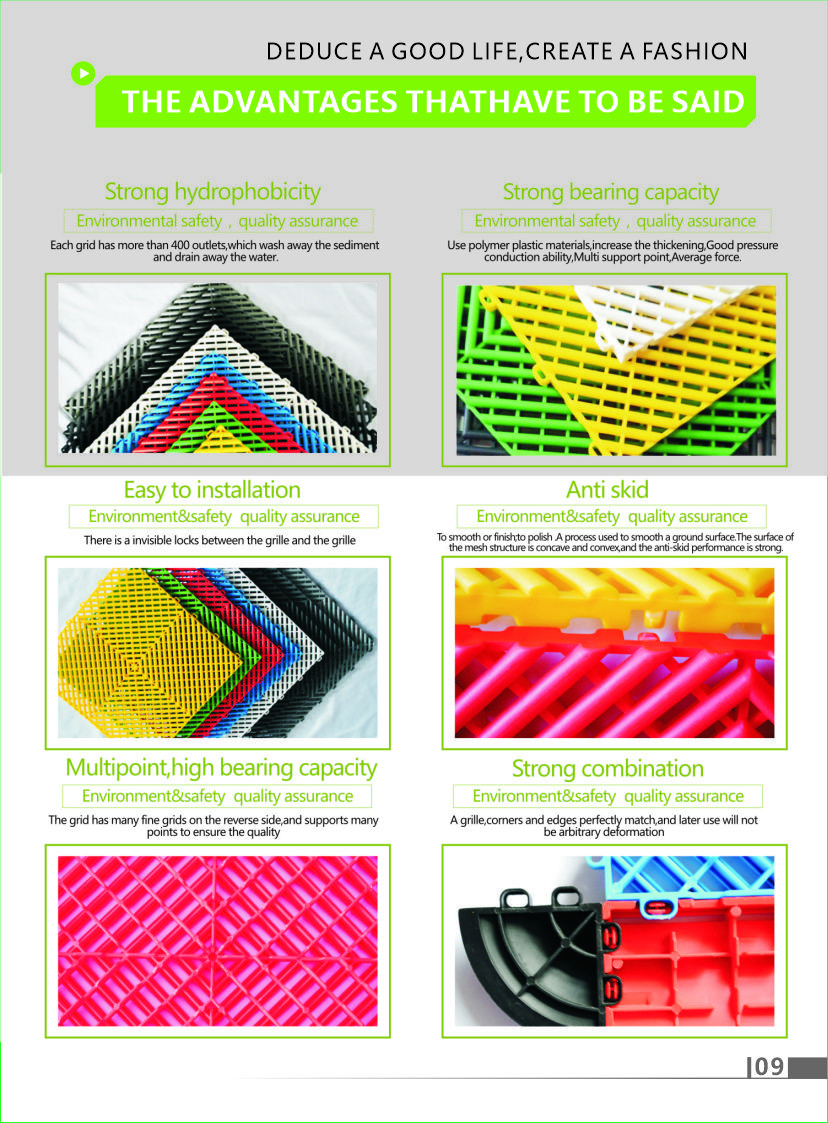 Interlocking Workshop Floor Mats Polypropylene Garage Flooring 2500 Lbs
