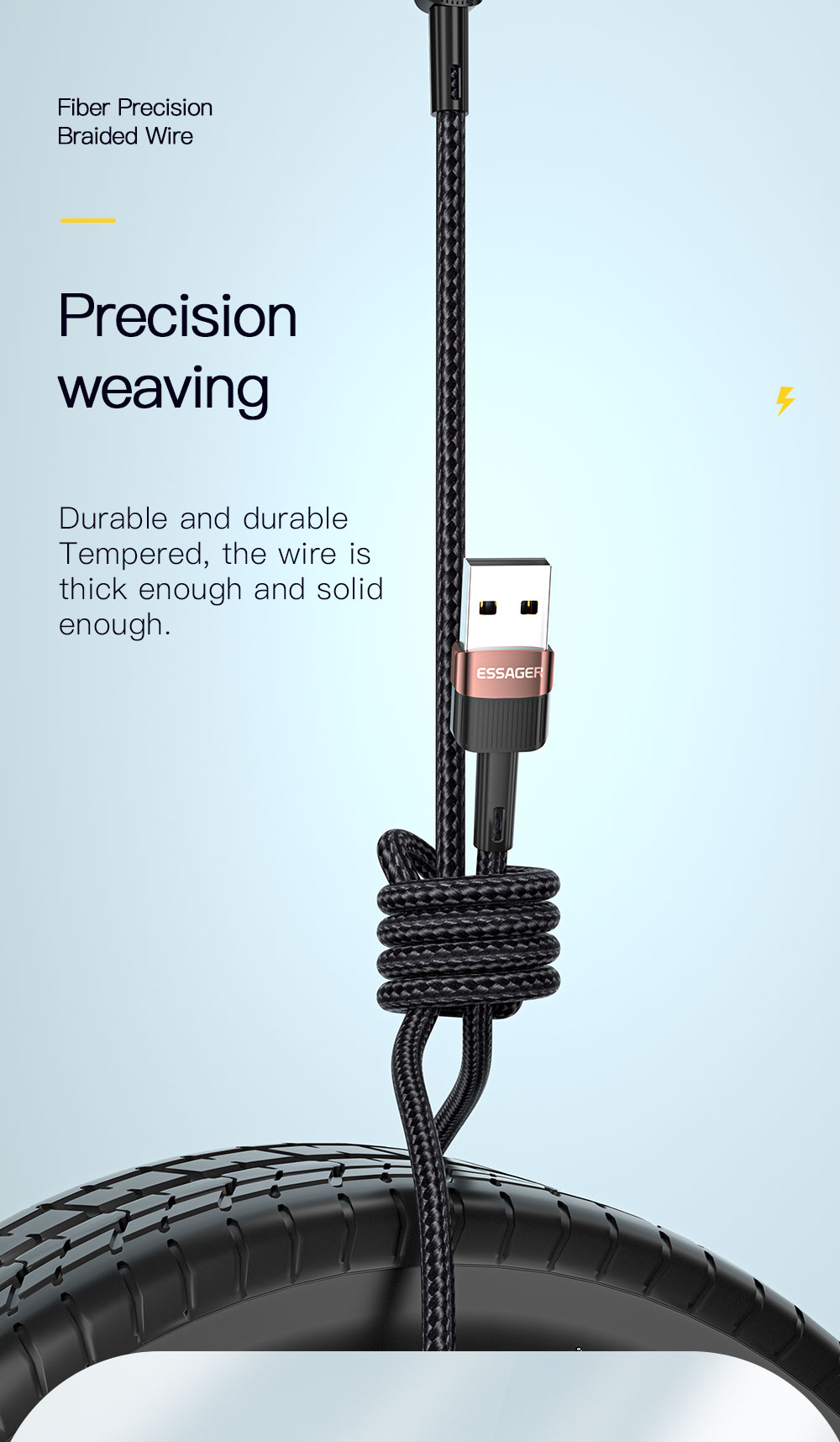 Android Fast Charging Data Cable Type C 1/2/3M 7A 100W For Huawei Xiaomi