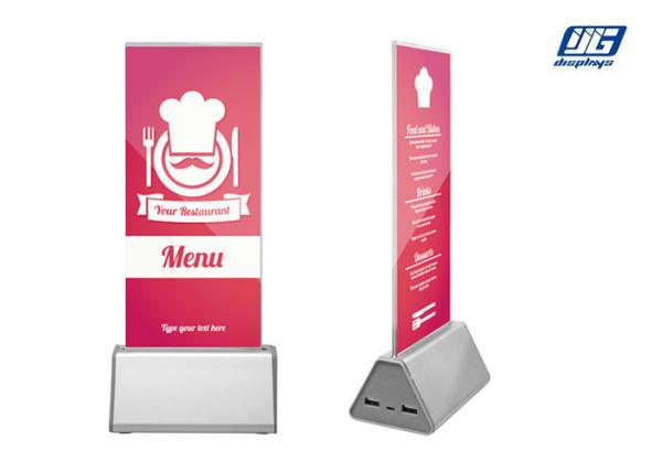 Buy cheap Customized Acrylic Menu Holder With 10000 Mah Cell Phone Charger For Restaurant from wholesalers