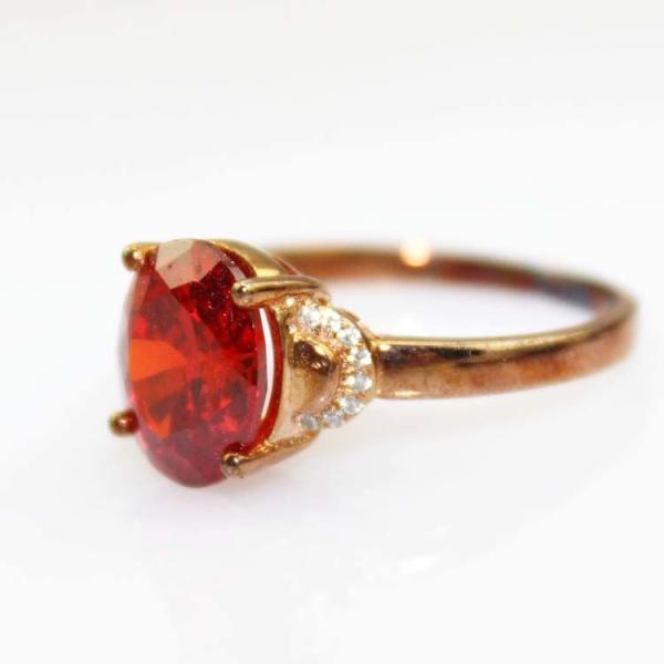 Buy cheap Rose Gold Plated Sterling Silver Red Cubic Zircon Ring (R251) from wholesalers