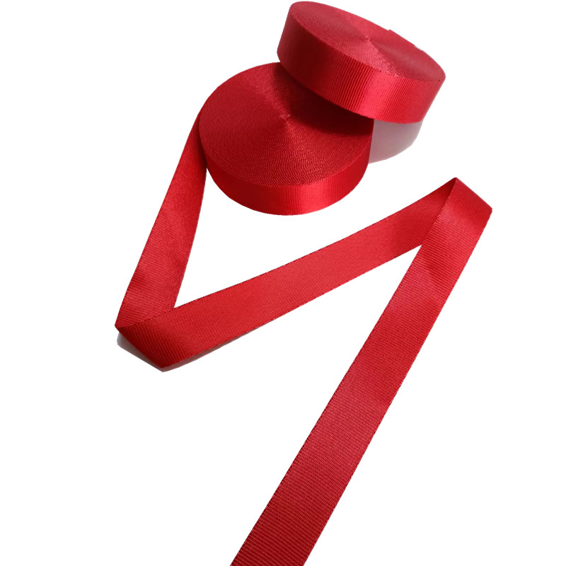 Red 2.5cm Nylon Webbing Canvas Woven 25mm Nylon Strap Non Elastic