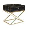 Buy cheap Luxury 45cm Square Black Marble Stainless Steel Coffee Table from wholesalers