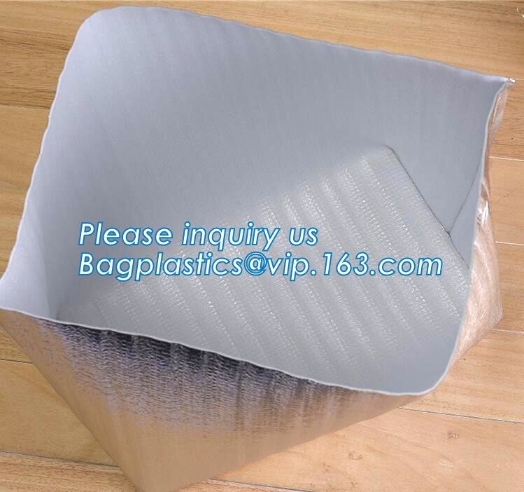 Reusable aluminium foil thermal insulation material cooler bag for picnic with Strapping tape closureRecycled PP Woven Plast