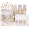 Buy cheap white Gold Polka Dot Paper Plates from wholesalers