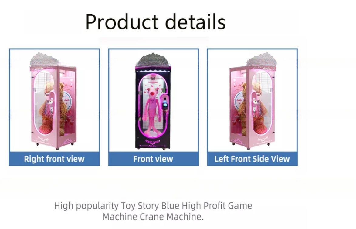Dreamland factory coin operated scissors cut your prize toys claw crane game machine pink date gift game machine