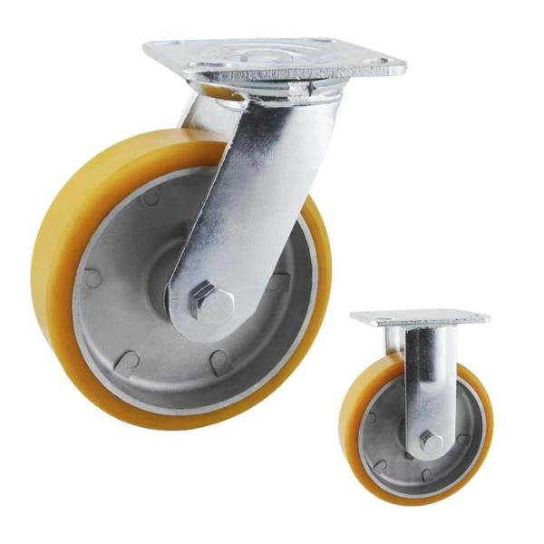 Buy cheap PU 200mm 990lbs Loading Heavy Duty Casters With Aluminum Core from wholesalers