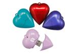 Red 32g Usb Flash Drive , Heart Shaped Round Plastic Usb Flash Drive