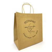 Buy cheap custom Kraft food takeaway paper bags Recycled CMYK Printing 24cmx32cmx10cm product