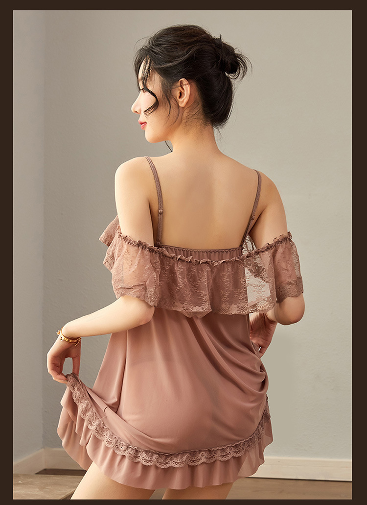 Lace Thin Style Home Clothes Sexy Nightdress Plus Size Silky Lace Women Lingerie