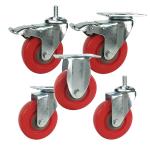Gray/ Red/ Blue/ Orange/ Green/ White Medium Duty Casters with Side Lock Brake