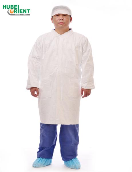 Buy cheap Tyvek Lab Coat Non Woven Disposable Lab Coat Hospital Nursing Disposable Gown from wholesalers
