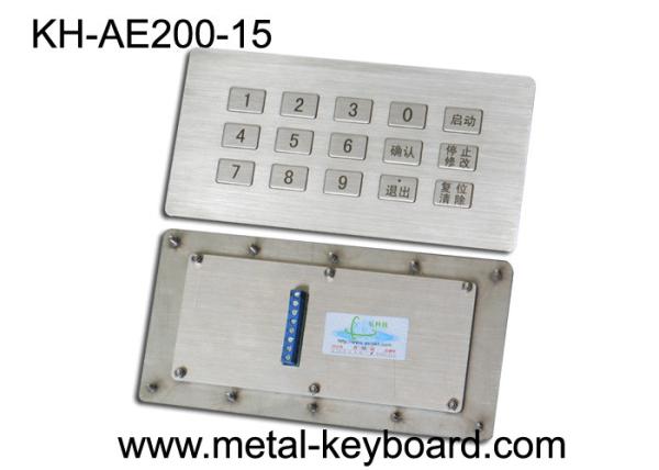 Buy cheap Vandal proof kiosk Industrial Metal Keyboard , 15 Keys Stainless Steel Panel industrial keypad from wholesalers