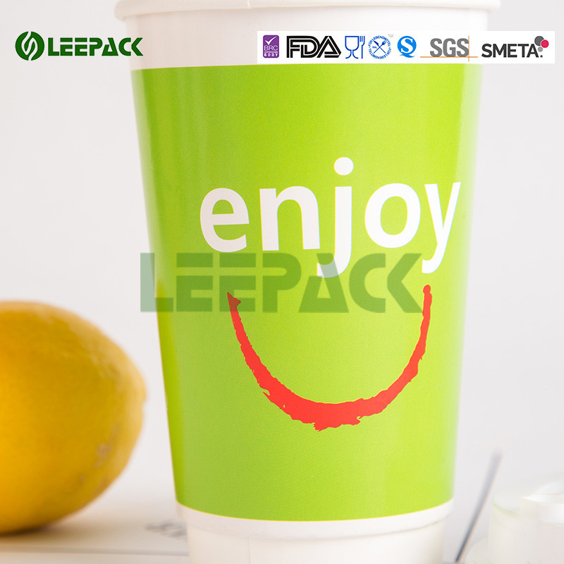 Custom design printed insulated takeaway paper hot drink coffee cups with lids wholesale