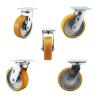 Buy cheap ISO9001 Orange Color 6 Inch 400kg Flat Tread PU Casters from wholesalers