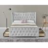 Buy cheap LED Fabric Queen Size Upholstered Platform Bed Frame With 4 Drawers from wholesalers