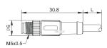 IP67 Automotive Connector 3 Pin Male Shielded Molding Connector M5 Sensor Cable