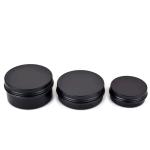 250g Metal Cosmetic Jar Black Silver Gold Round Aluminium Tins 8.8oz