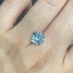 Large Size Vivid Synthetic CVD Lab Grown Blue Diamonds 5.3ct Cushion Cut