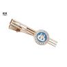 Buy cheap Color Fill Mens Gold Tie Clips , Round Shape Logo Branded Brass Tie Clip from wholesalers