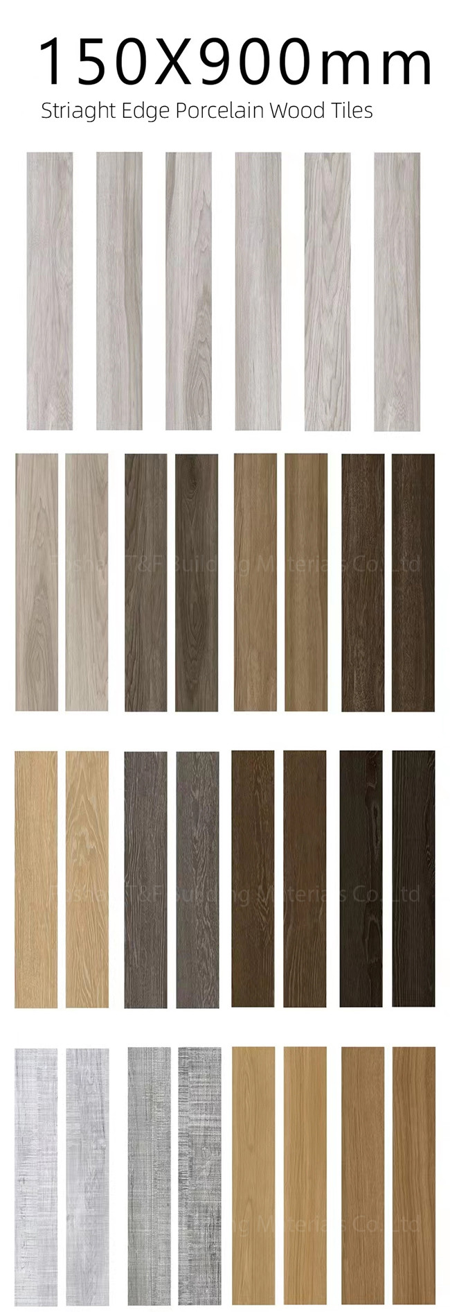 Finish Effect Design Wood Grain Ceramic Tiles , Porcelain Plank Tile Flooring 150 X 900mm