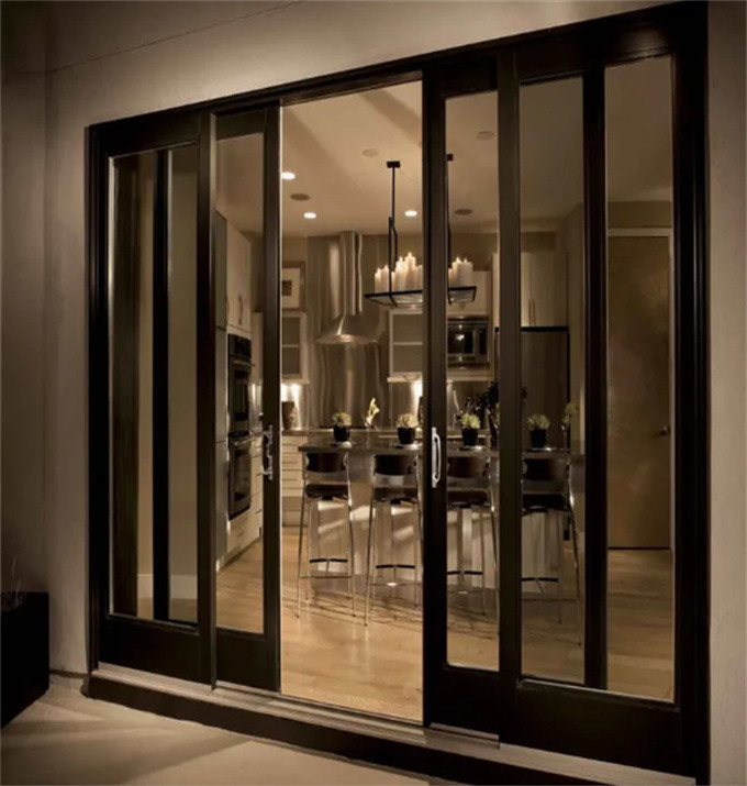 Customizable Soundproof Aluminum Sliding Double Glass Doors With 10 Sealing Layers