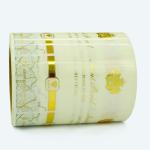 Gold Foil Hot Stamp Label Printing Self Adhesive Transparent Packaging Label